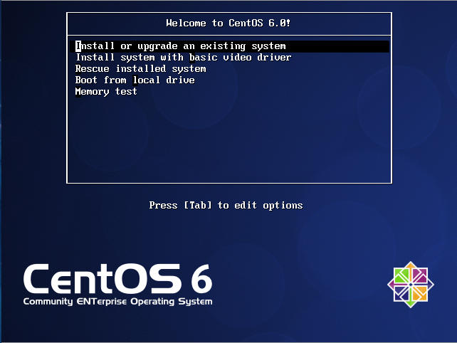 CentOS 6 Boot Screen