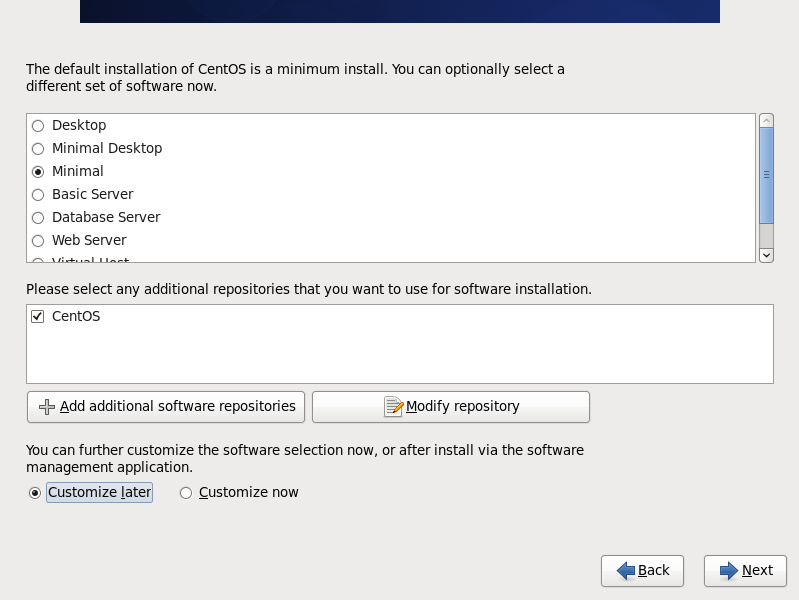 CentOS 6 minimal install