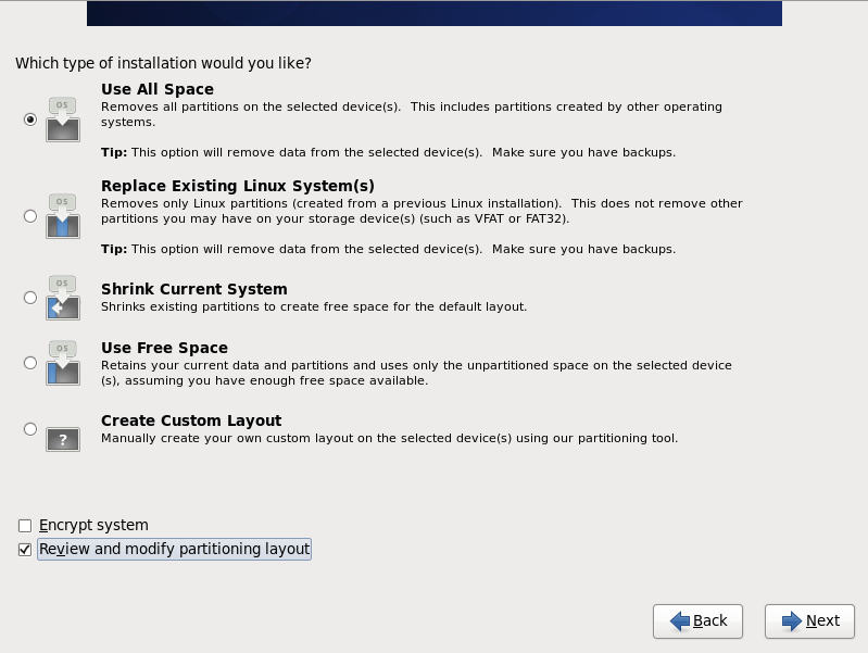 CentOS 6 partition options