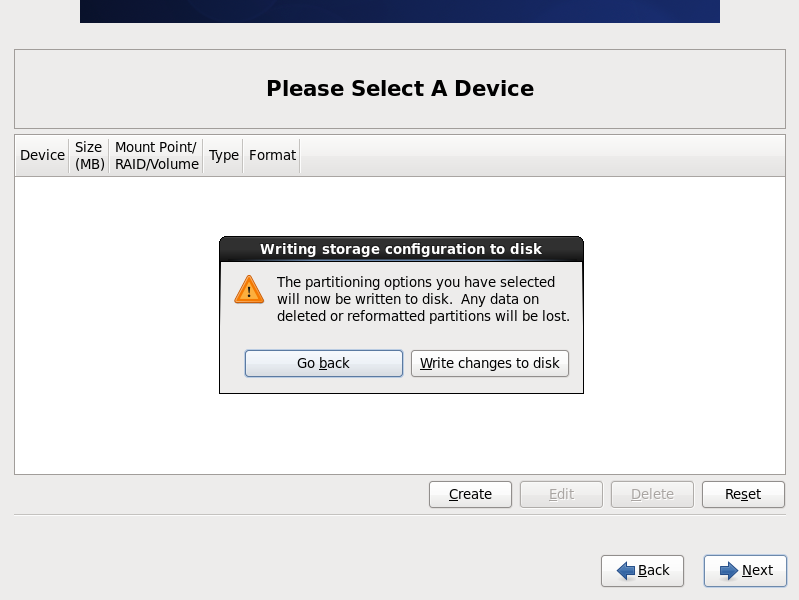 Write changes to disk in CentOS 6