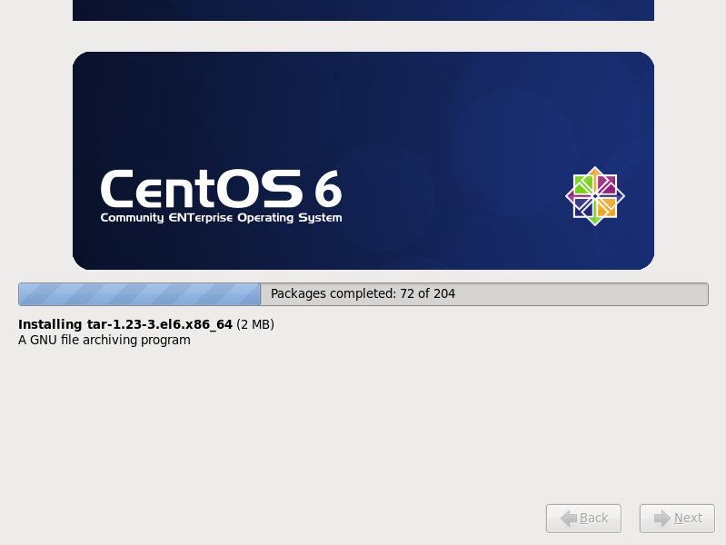 CentOS 6 telepítési képernyő