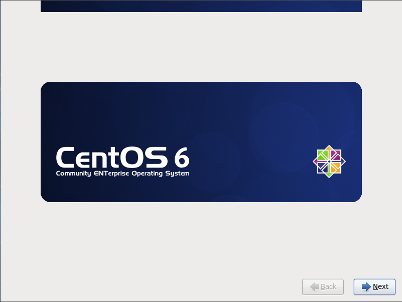 CentOS 6 Installare, Schermata di benvenuto 