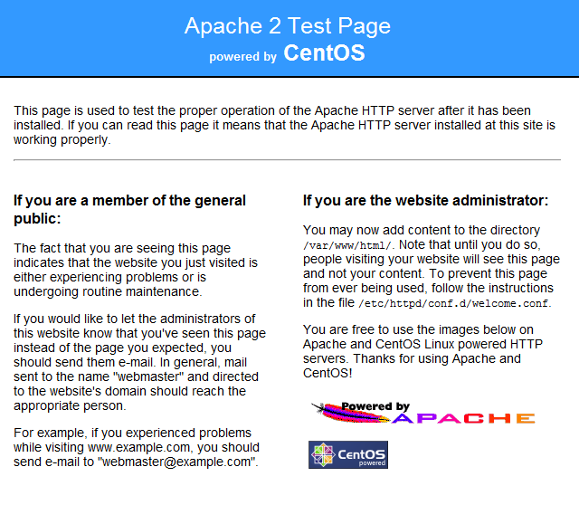 centos install apache